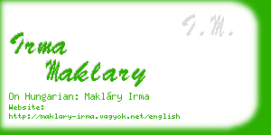 irma maklary business card